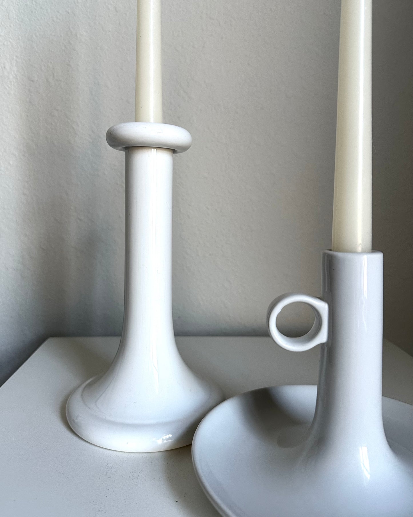 White Scandi Style Candleholders