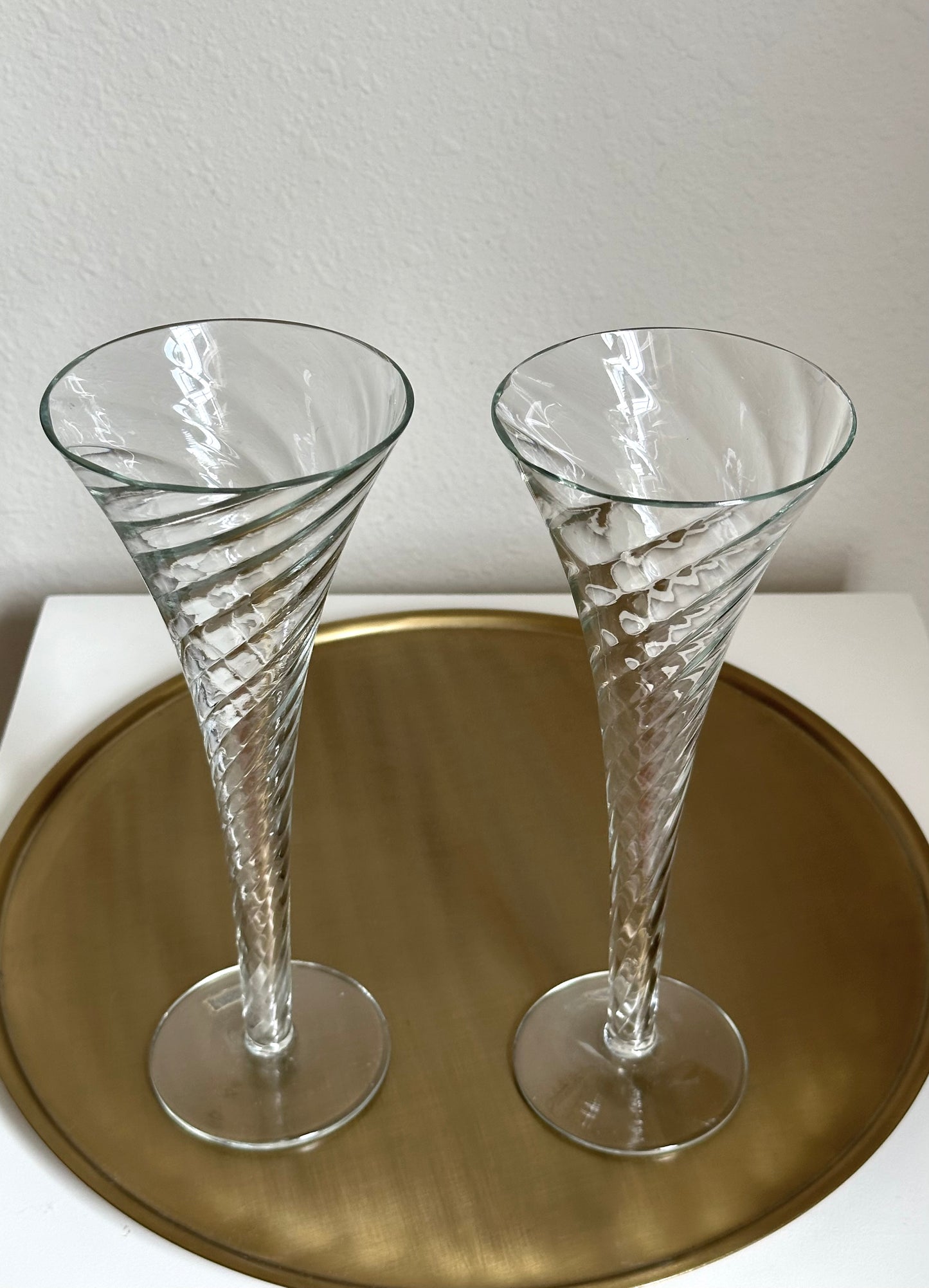 Optic Swirl Champagne Glass Pair