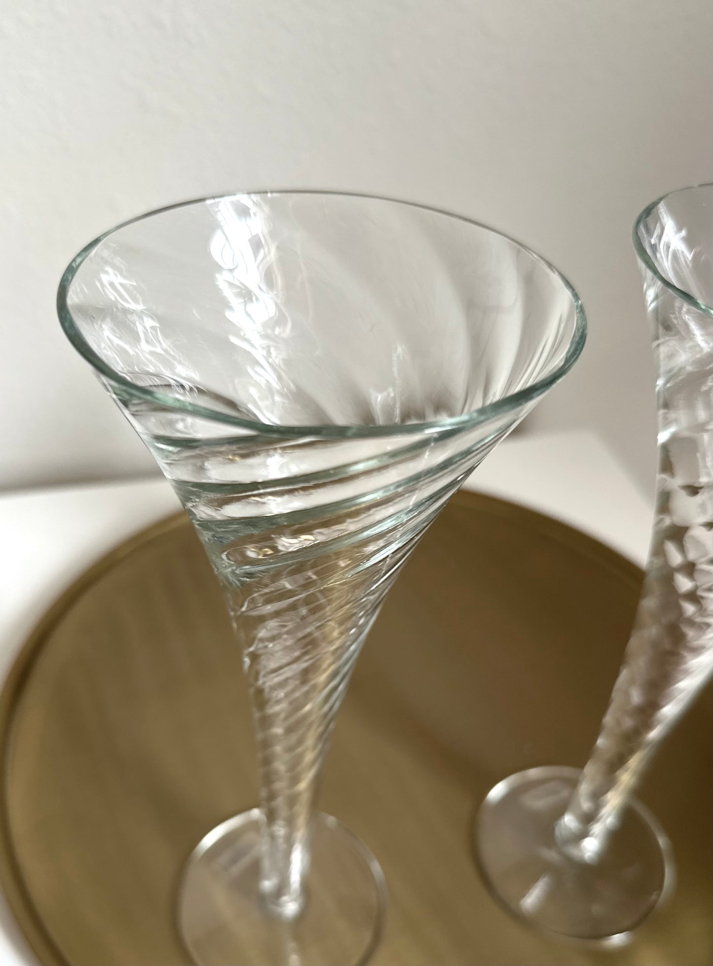 Optic Swirl Champagne Glass Pair