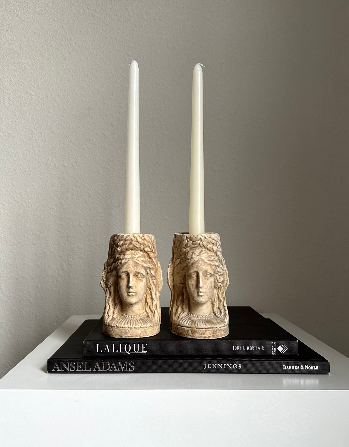 Vintage Sculpted Candleholder Set by Hayes Parker