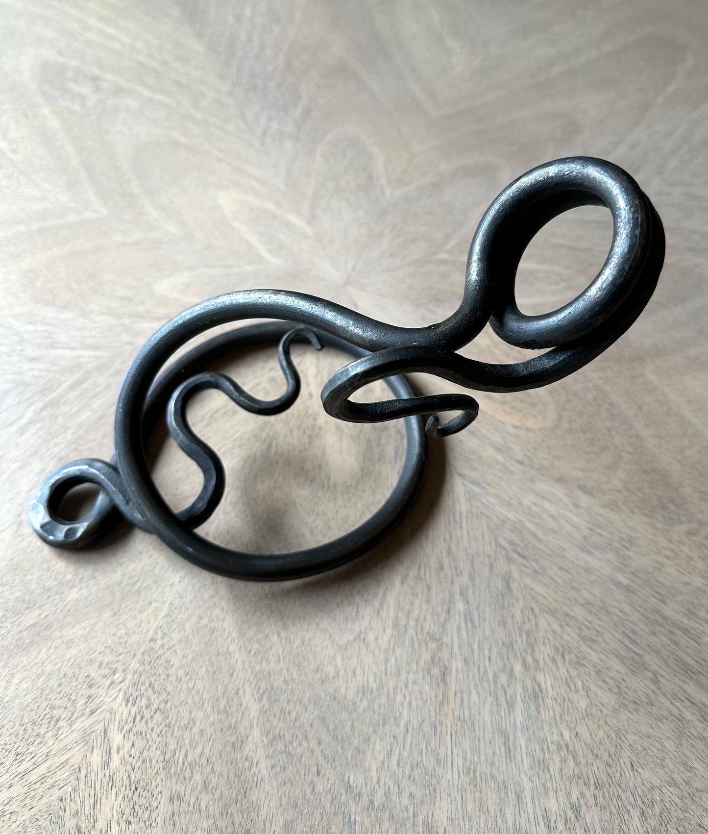 Artisan Forged Iron Unique Wine Holder