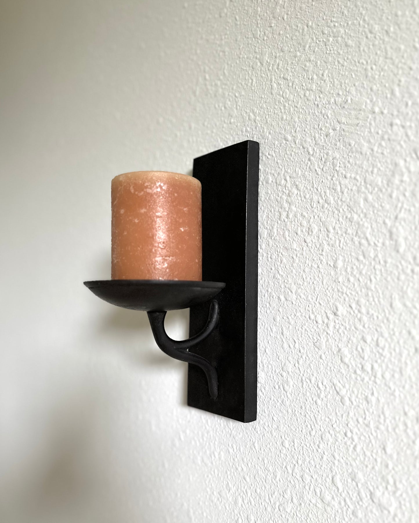 Iron Pillar Candle Sconce Set