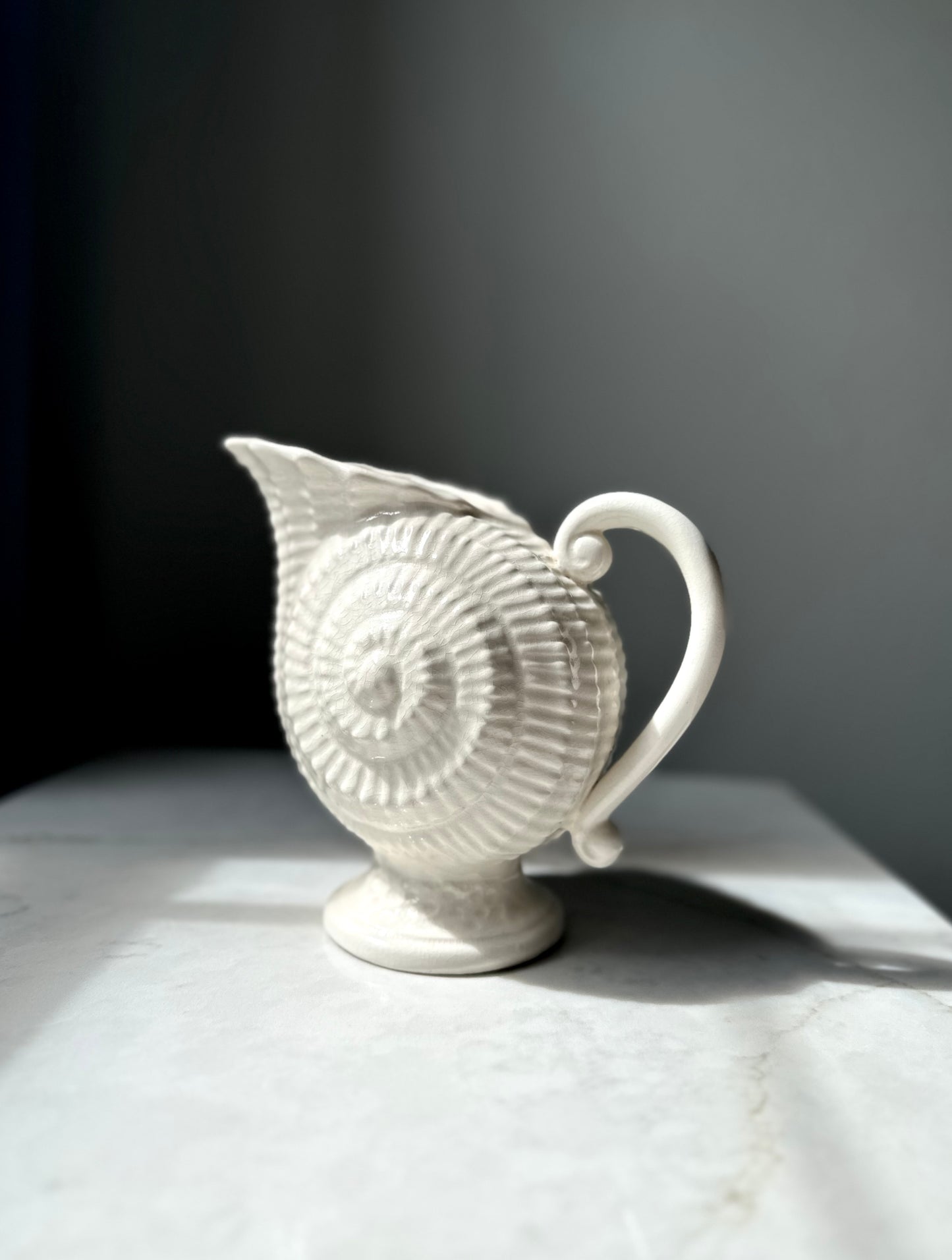 Vintage Ceramic Seashell Pitcher