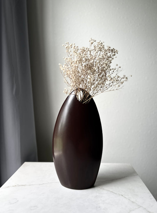 Sculptural Brown Ceramic Vase, Portugal