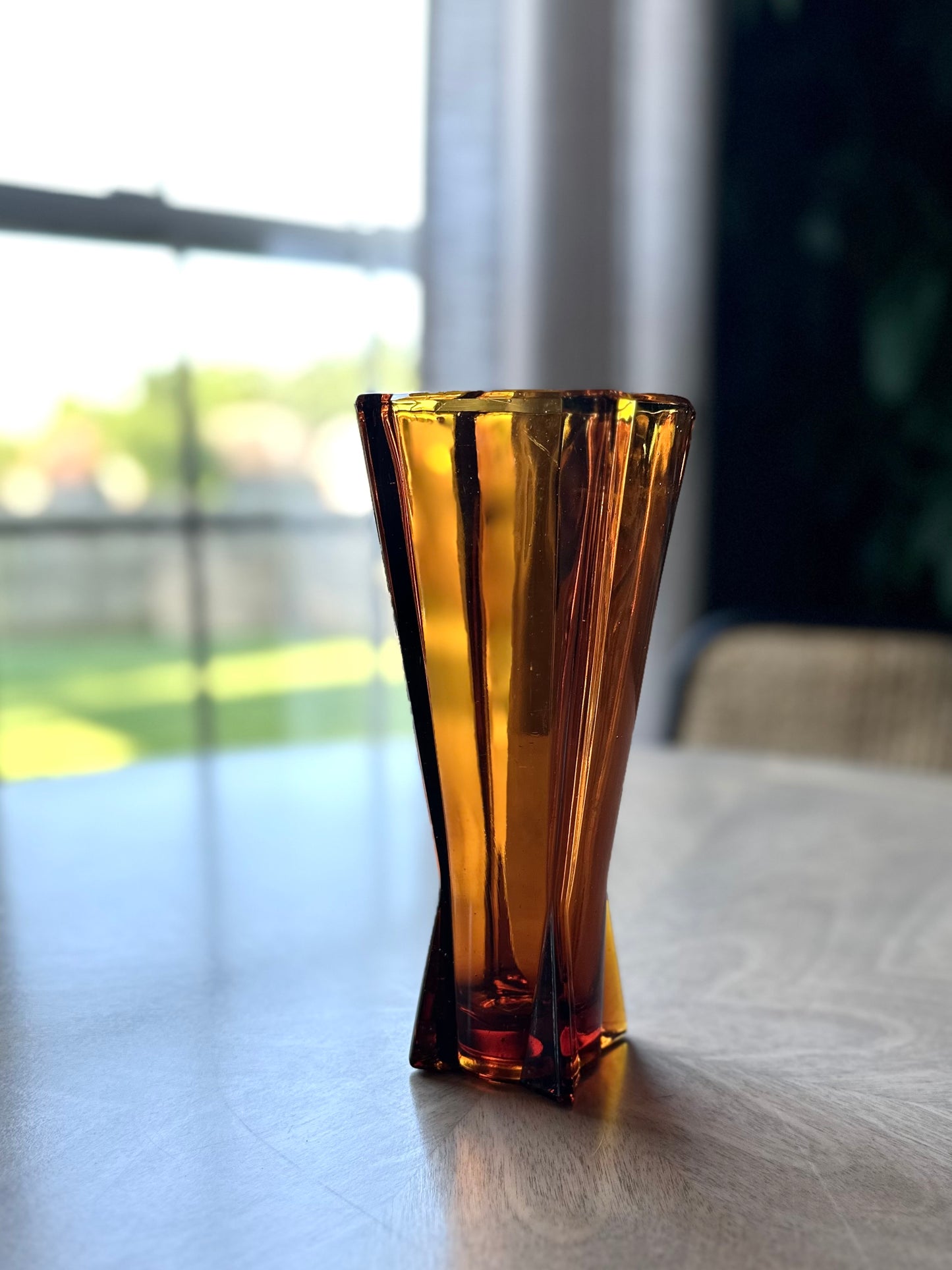 Vintage Amber Art-Deco Vase