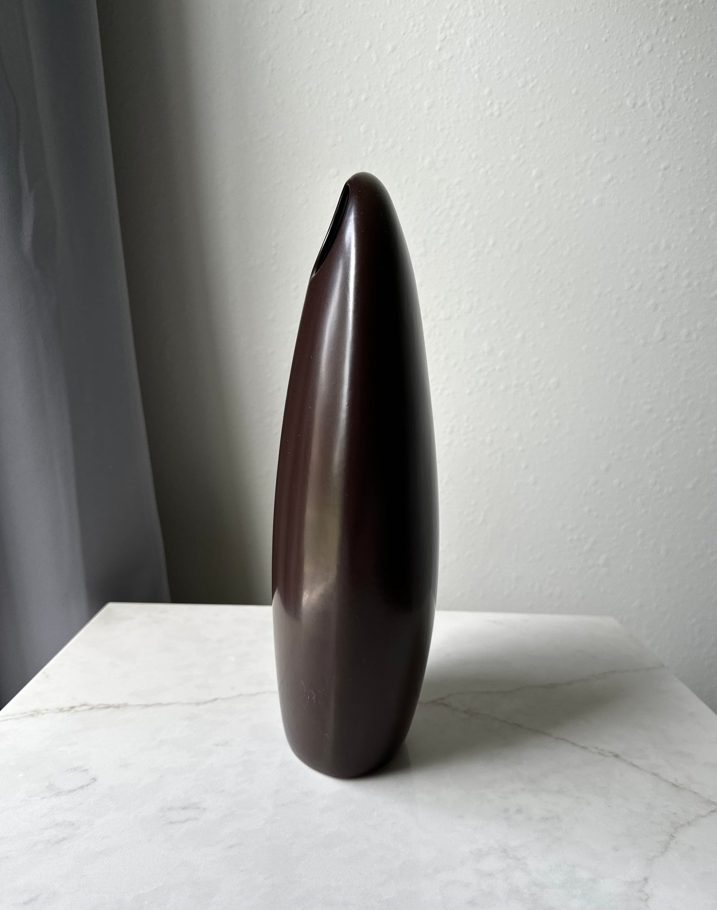 Sculptural Brown Ceramic Vase, Portugal