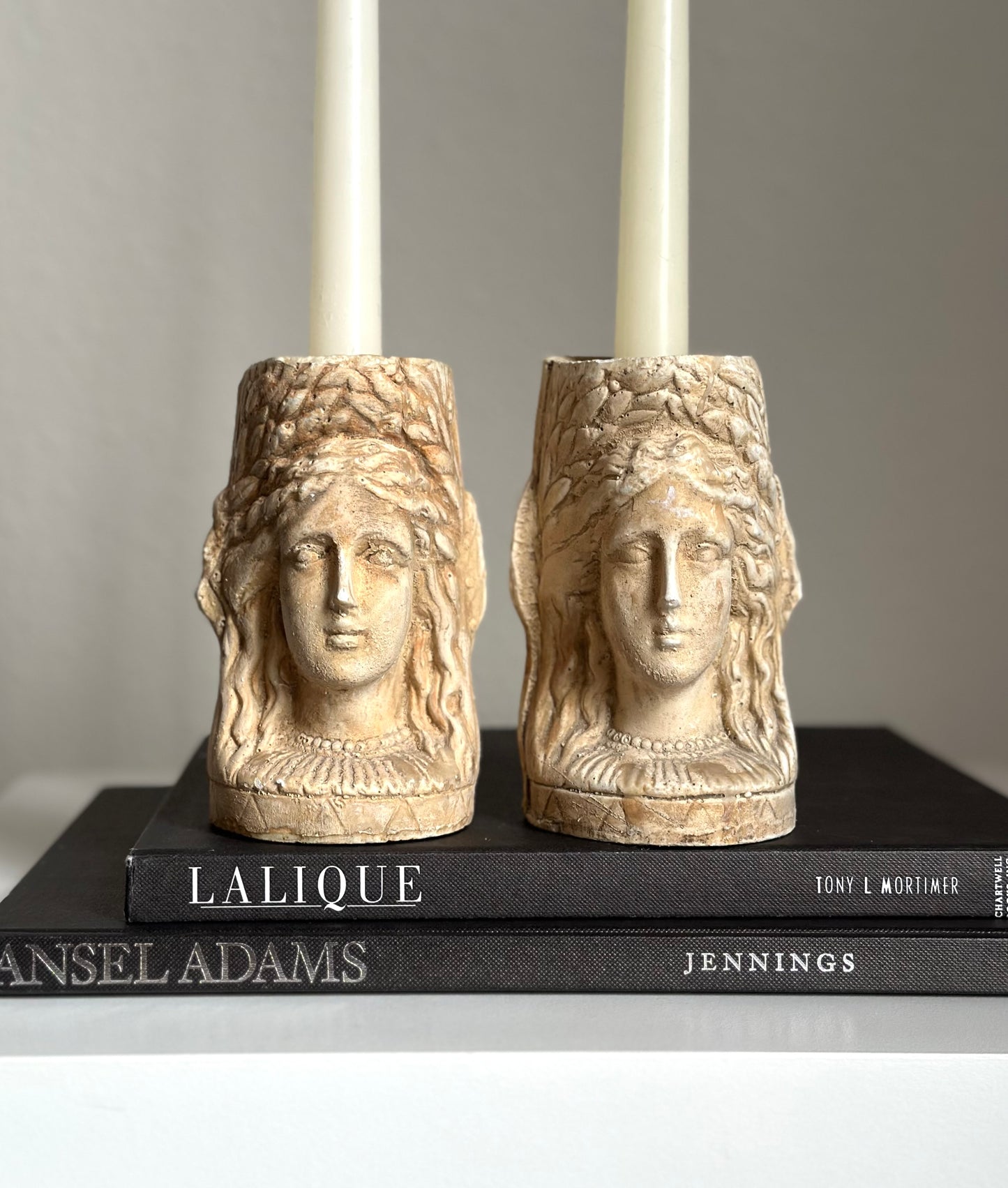 Vintage Sculpted Candleholder Set by Hayes Parker