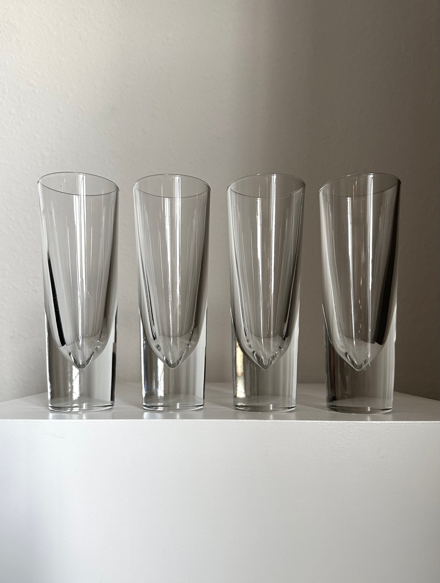 Vintage Bullet Highball Glasses, Italy, Sets of 4