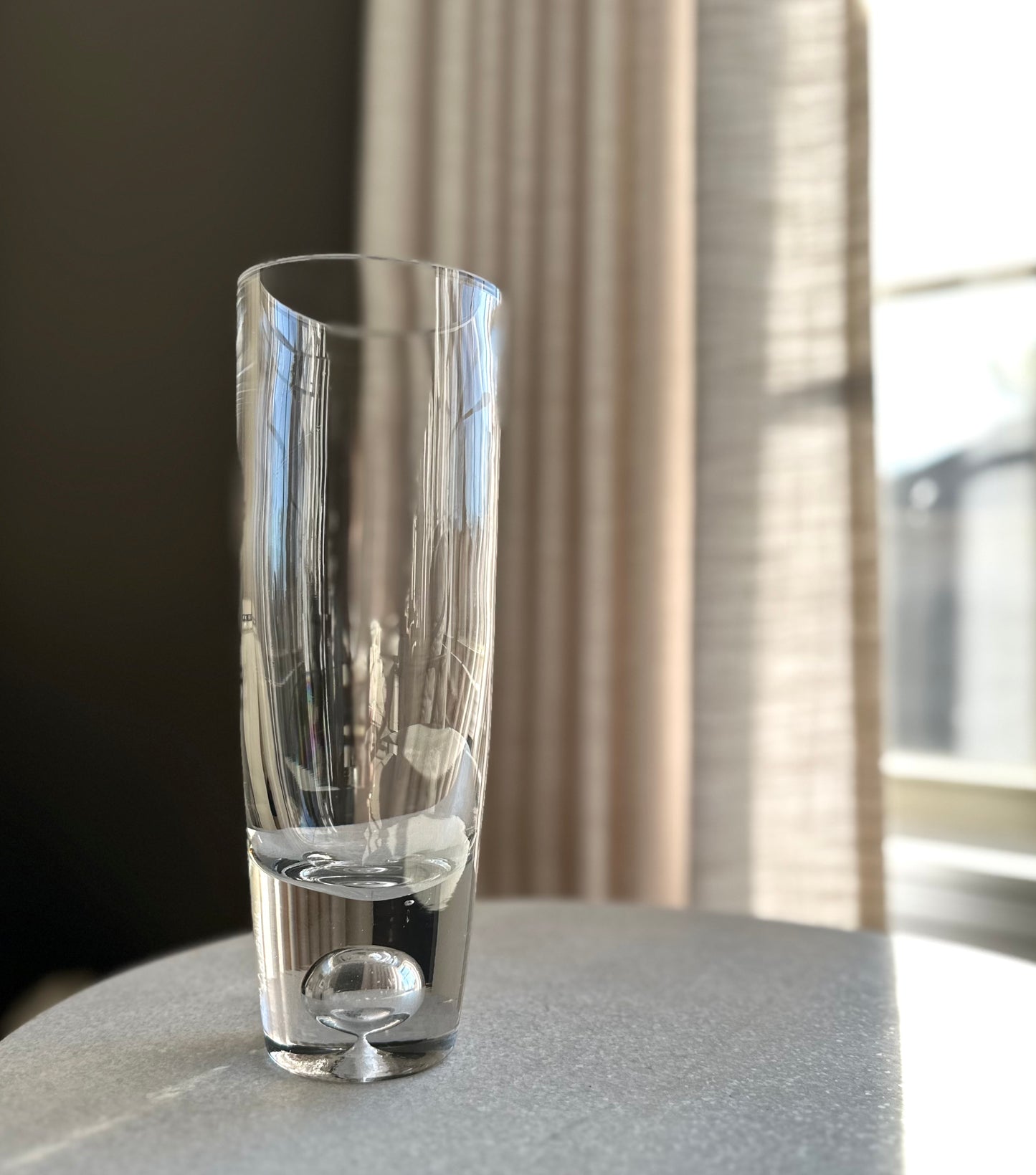 Mid-Century Thick Bubble Glass Vase