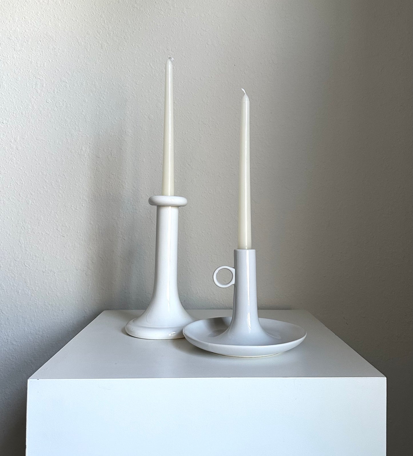 White Scandi Style Candleholders