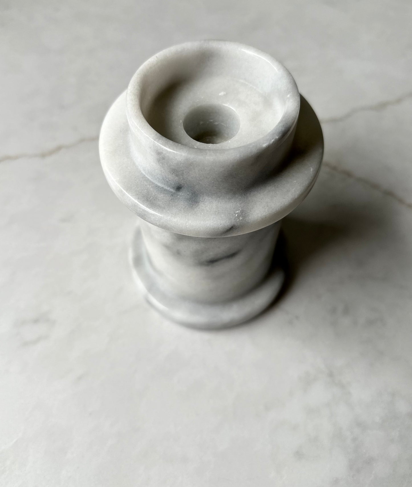 Vintage Chunky Marble Candleholder