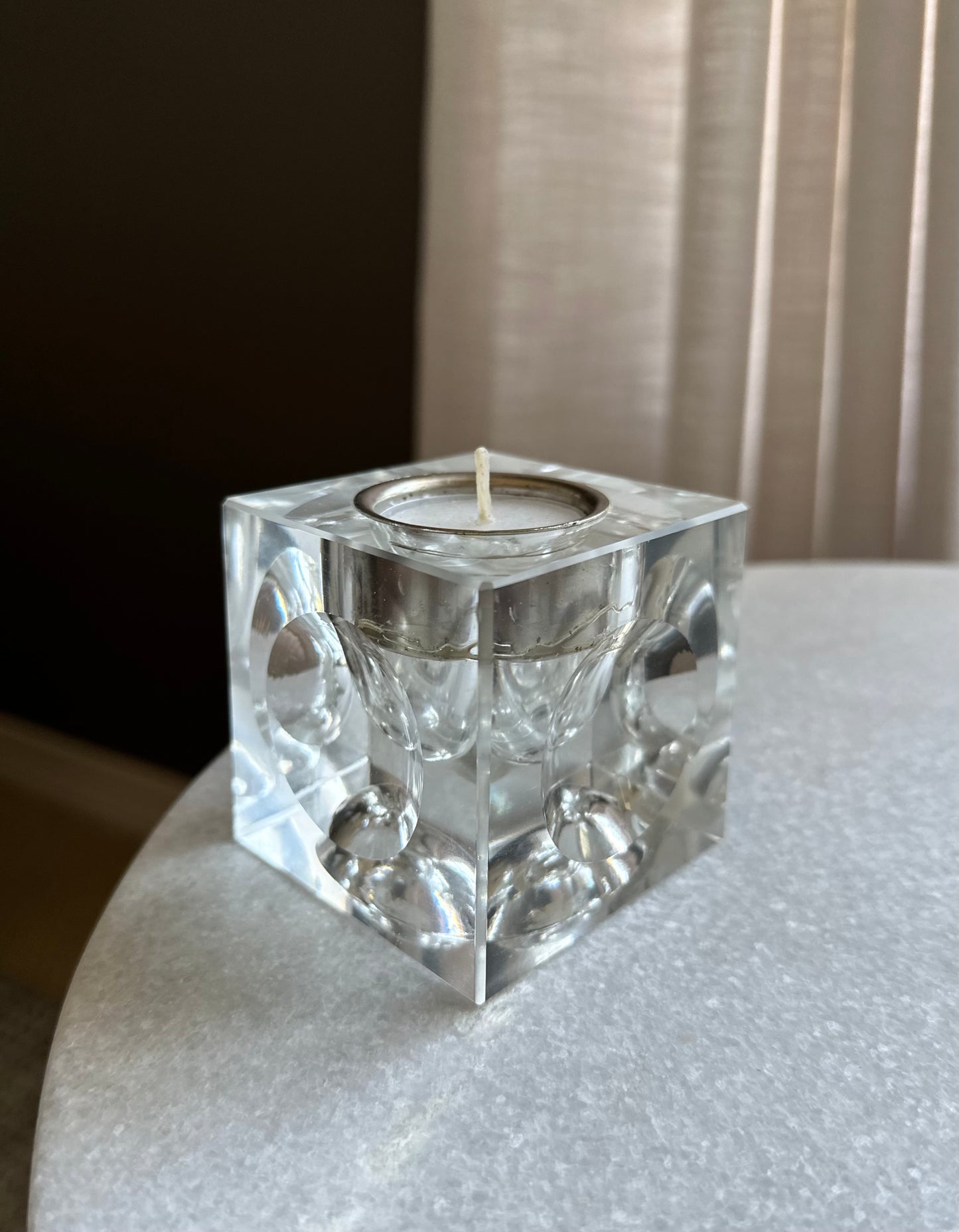 Vintage Crystal Cube Candleholder