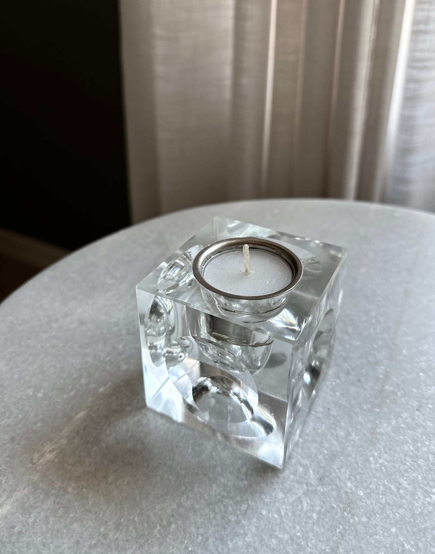 Vintage Crystal Cube Candleholder