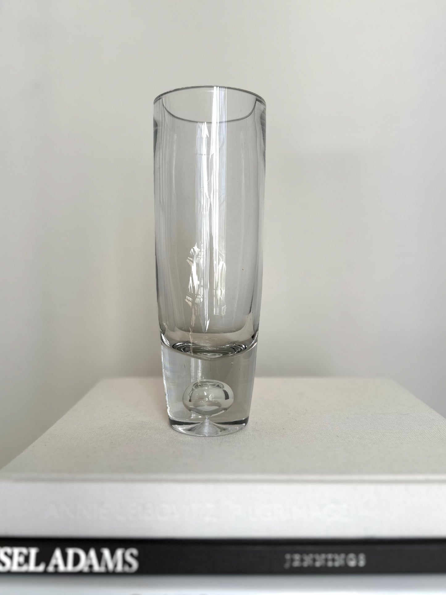 Mid-Century Thick Bubble Glass Vase