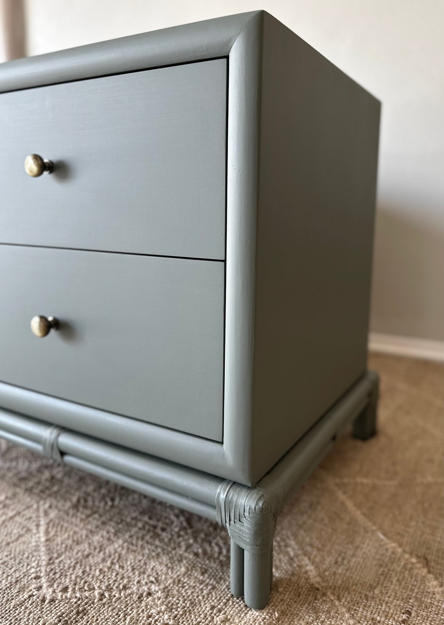 Vintage Henredon Nightstand Set Refinished in Earthen Ash