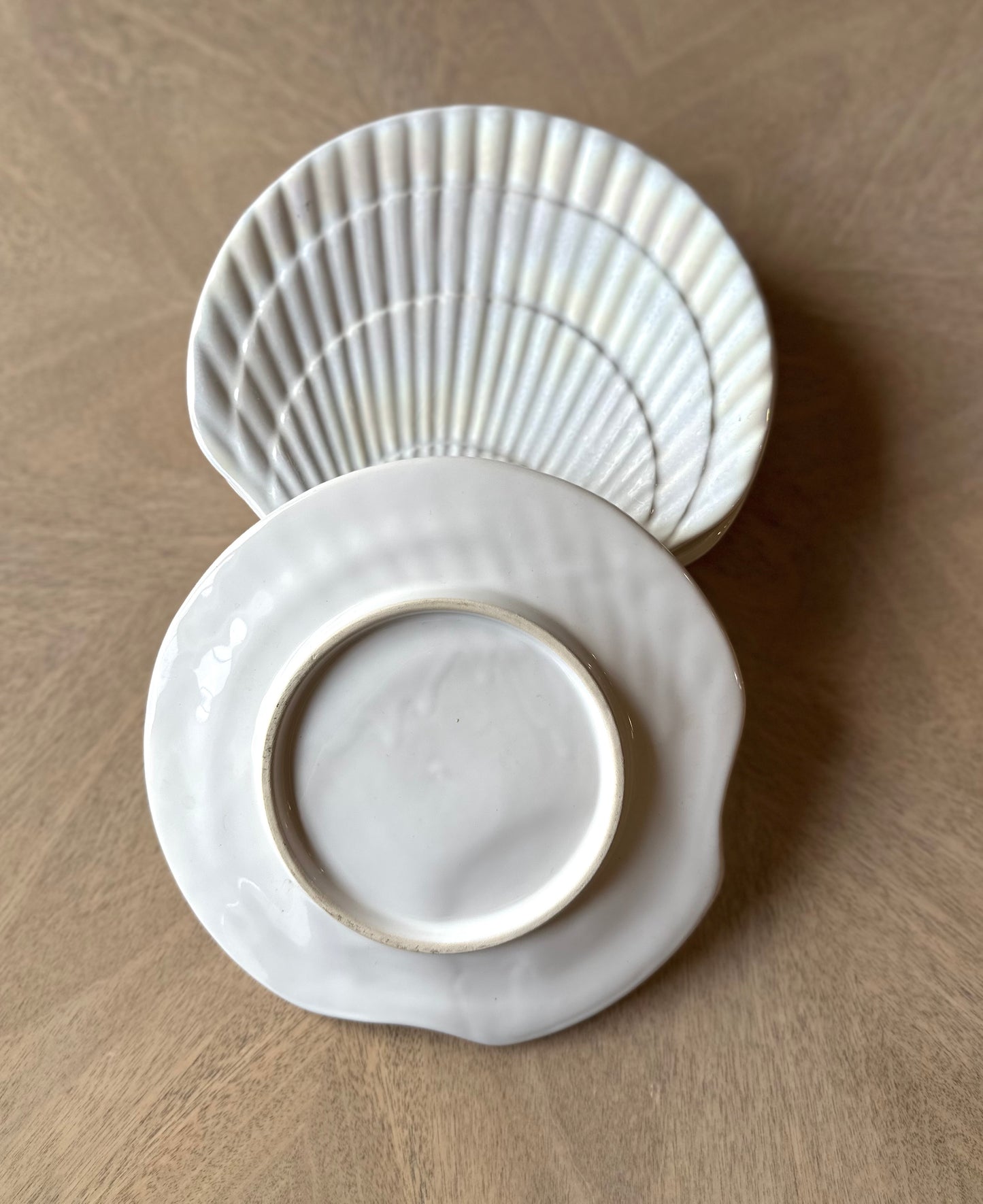 Vintage Scallop Shell Plates Set of 4