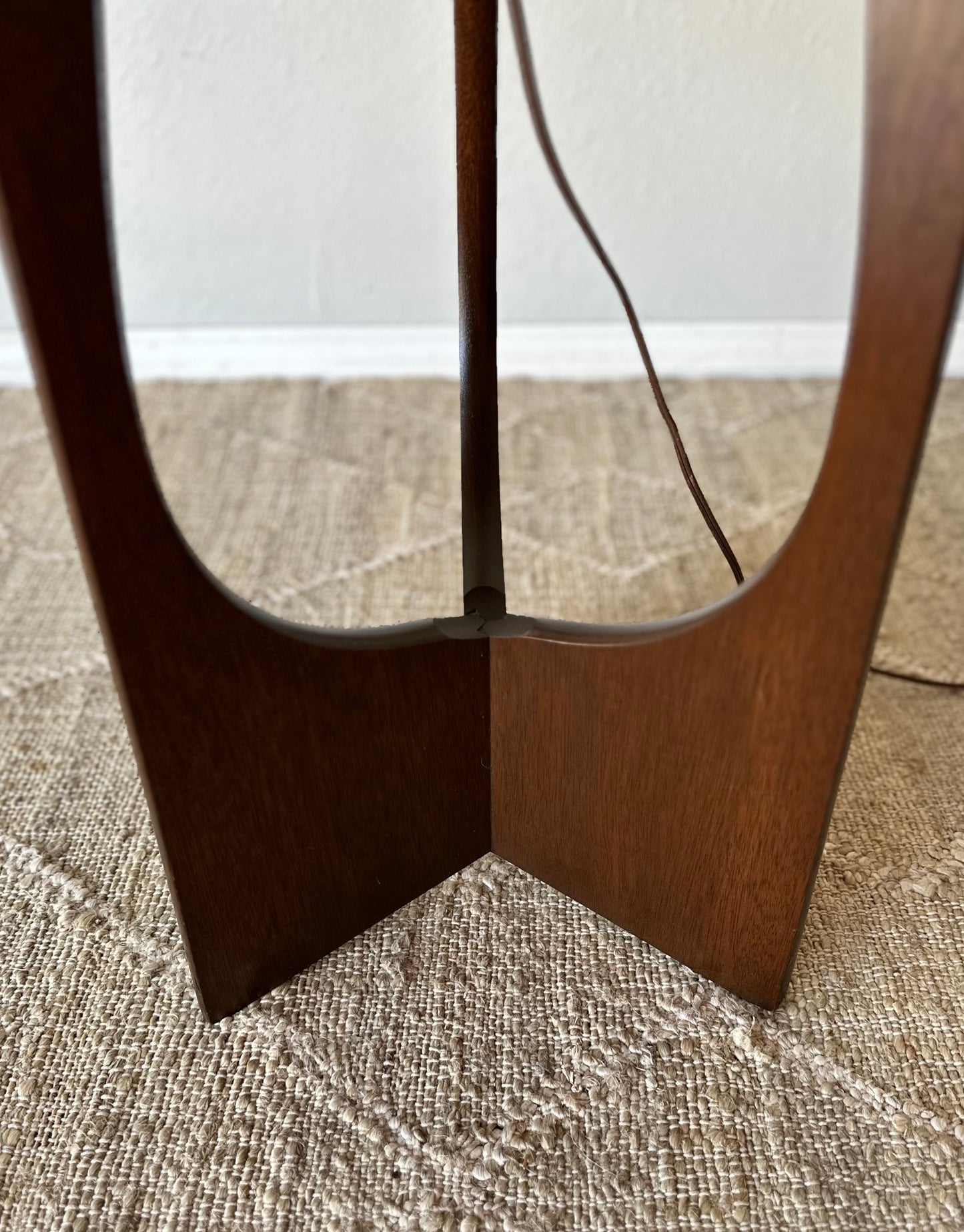 Mid-Century Walnut, Brass and Italian Marble Floor Lamp/Table