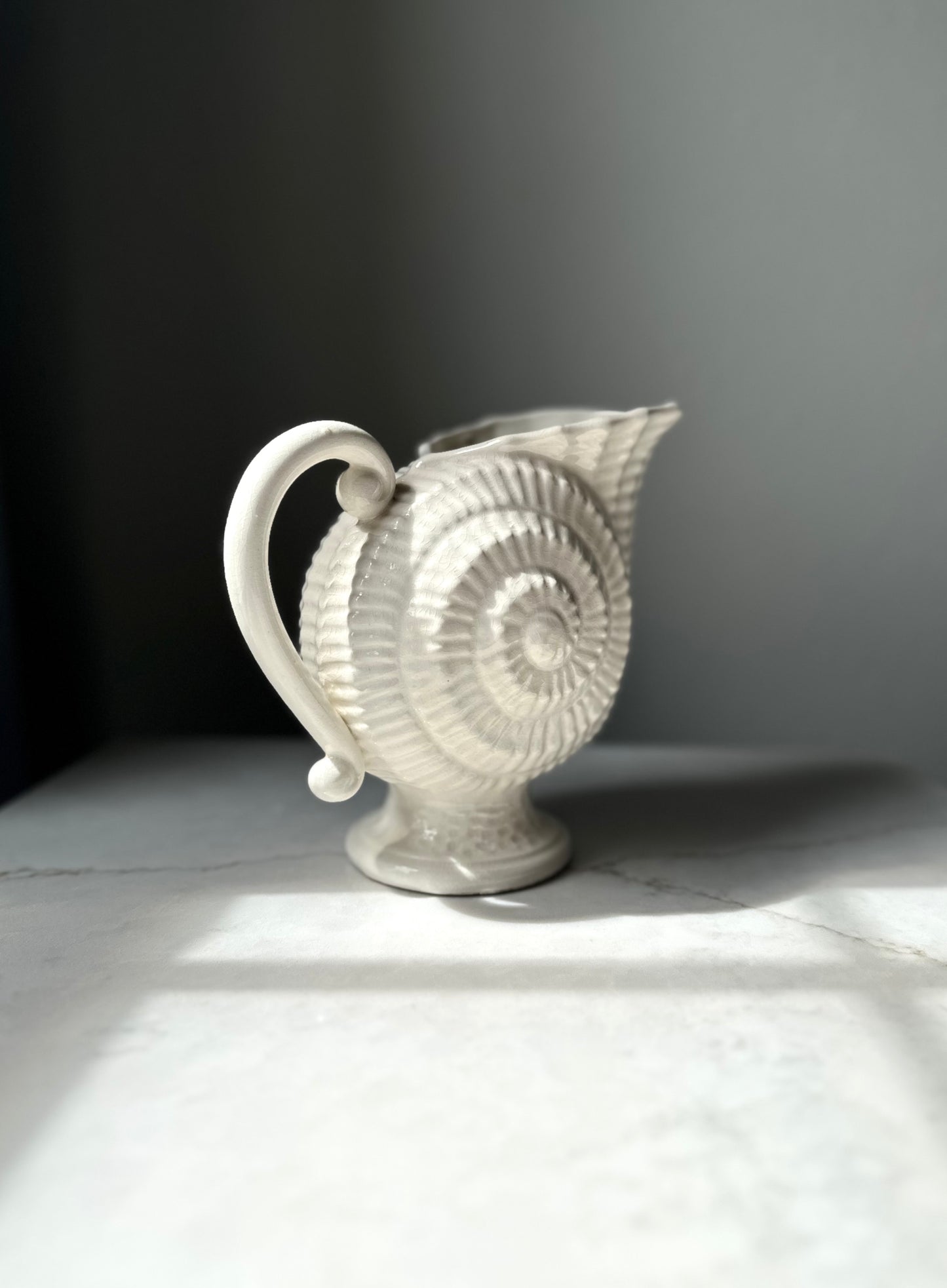 Vintage Ceramic Seashell Pitcher