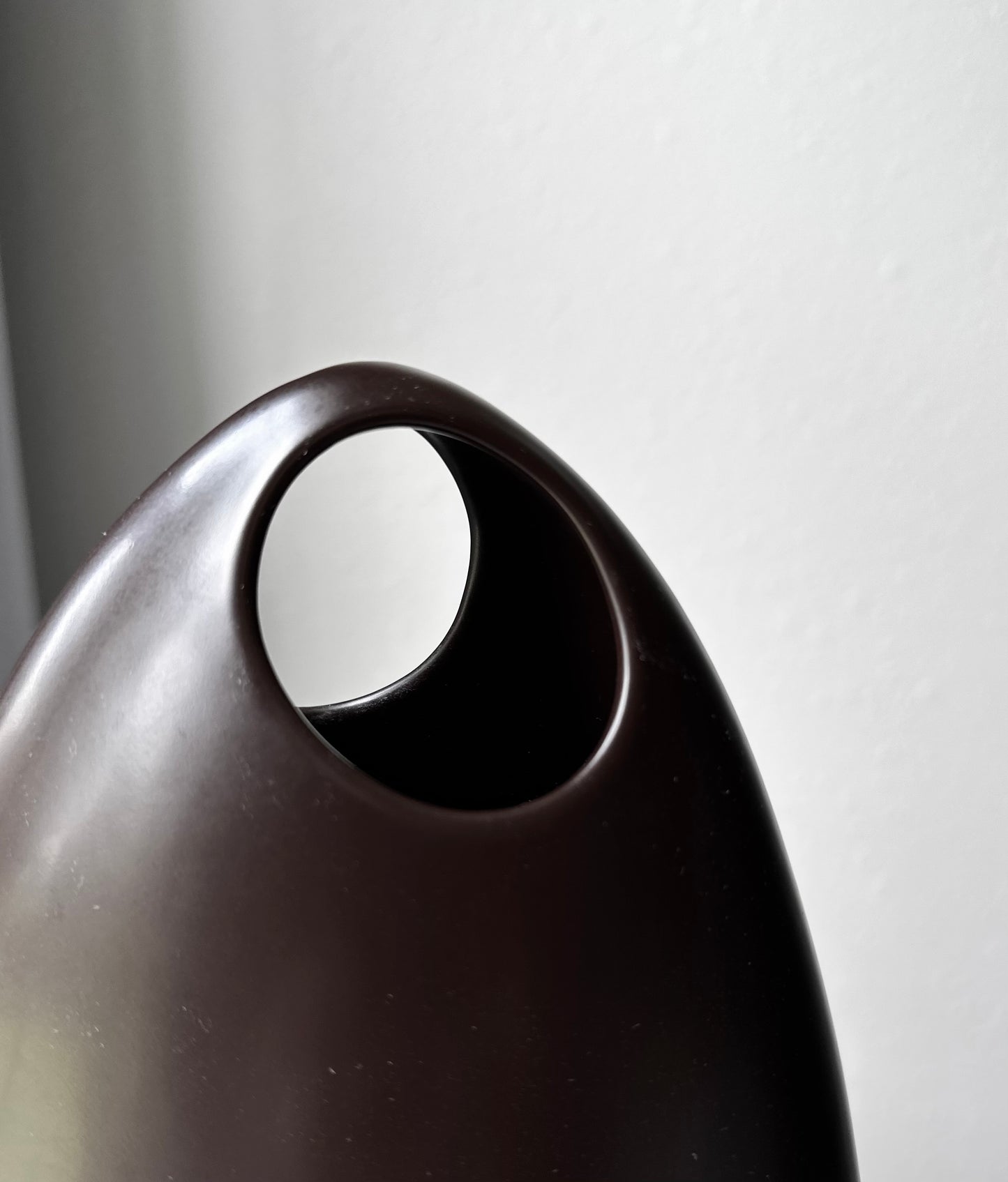 Sculptural Brown Ceramic Vase, Portugal