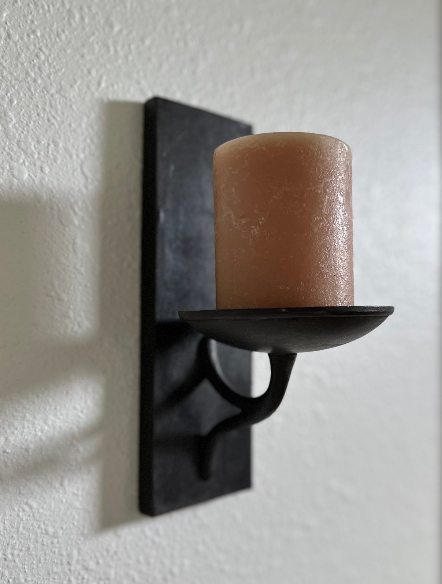 Iron Pillar Candle Sconce Set