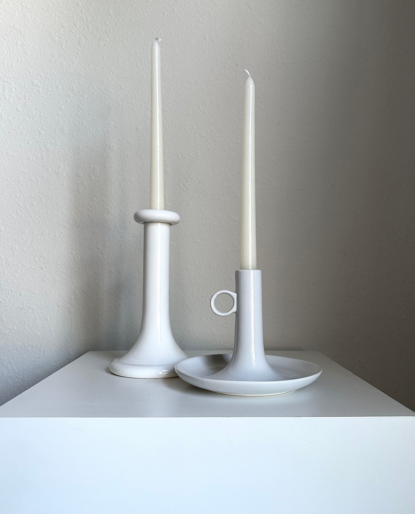 White Scandi Style Candleholders