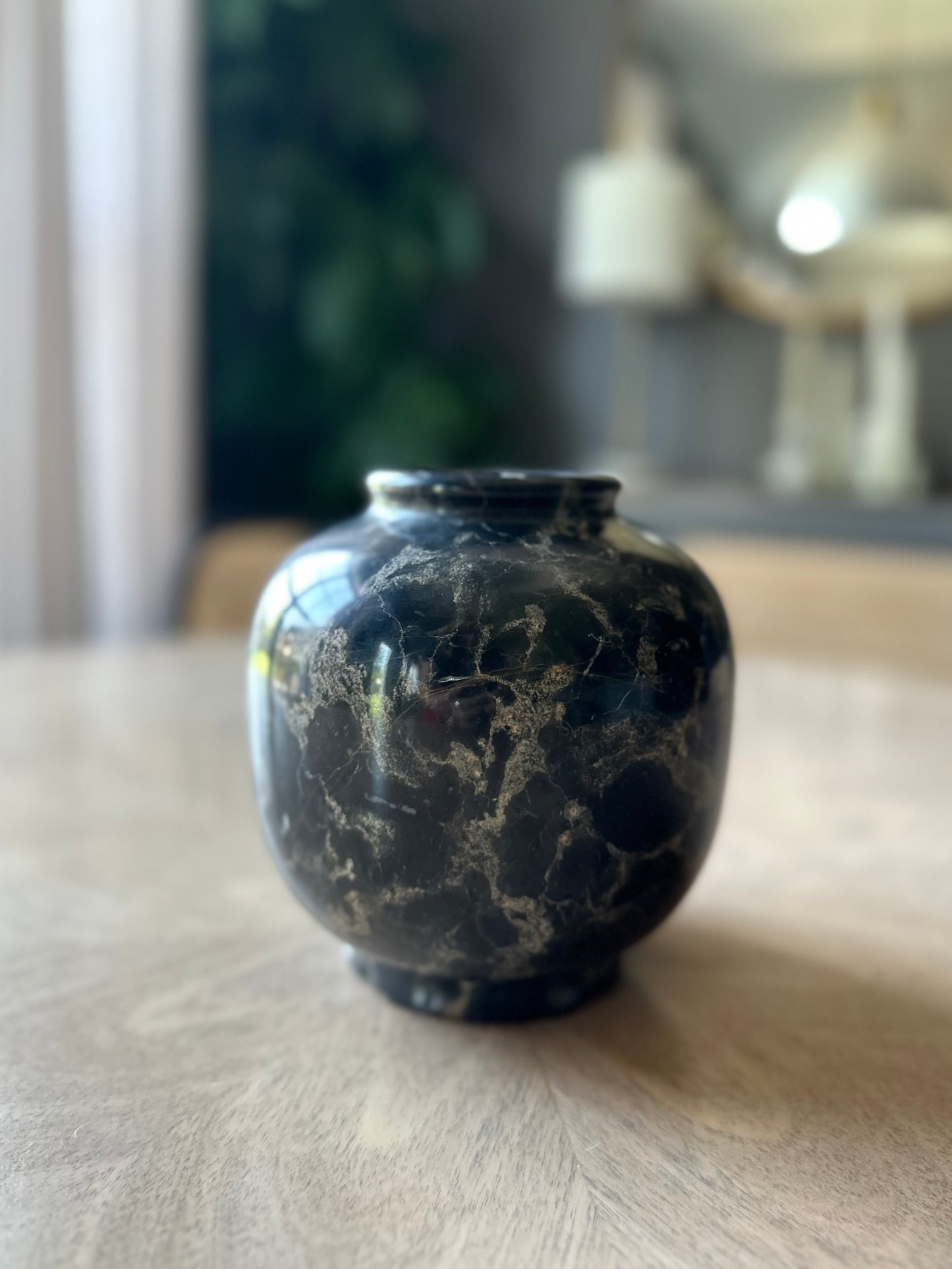 Black Marble Vintage Vase