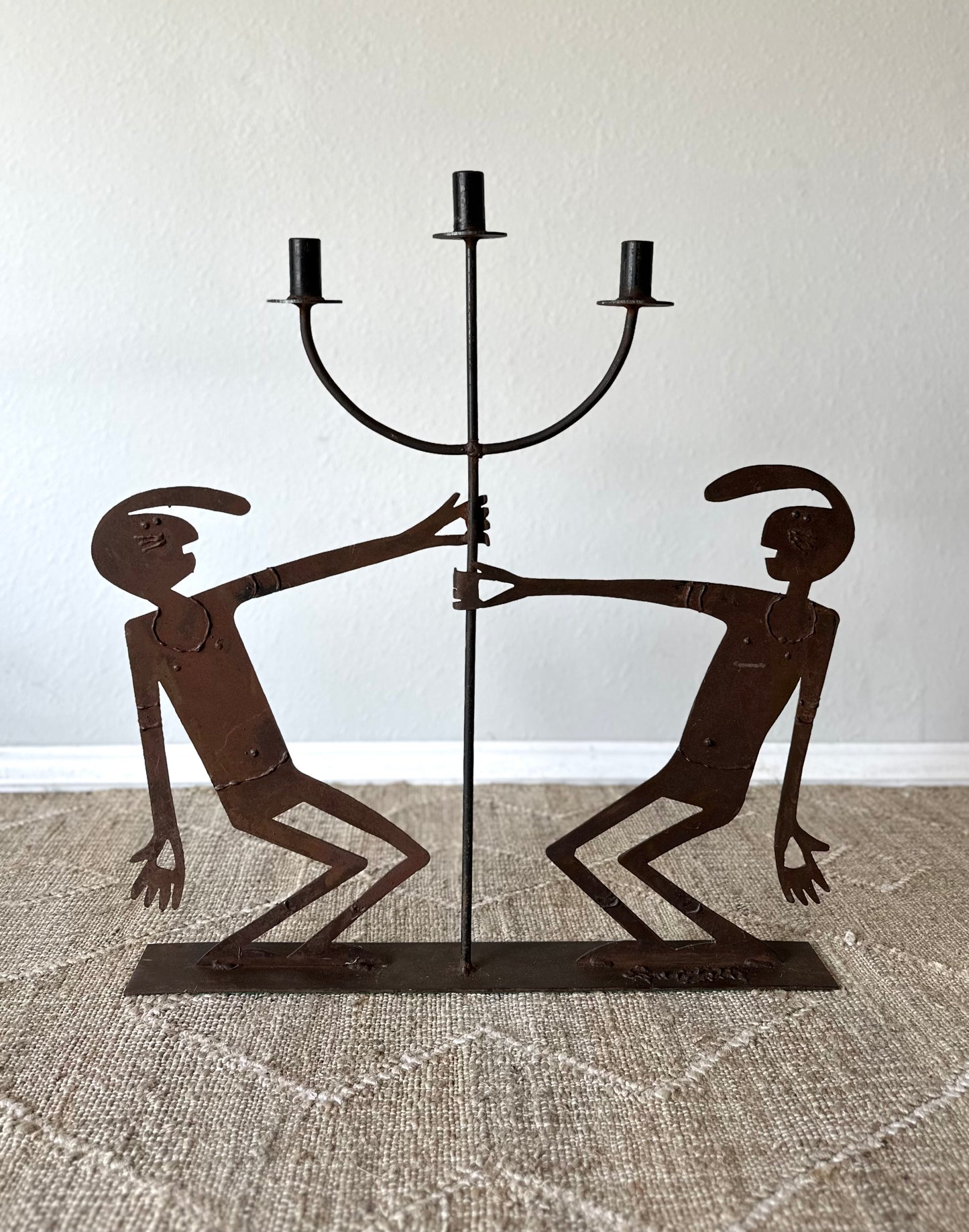 Rosemary Pozzi Franzetti Iron Candelabra Signed Southwest Taos Art