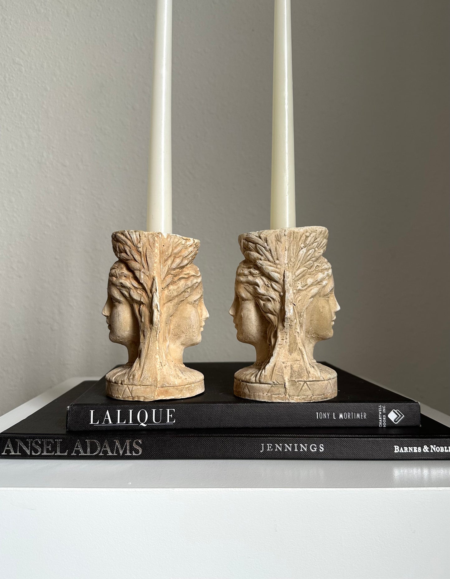 Vintage Sculpted Candleholder Set by Hayes Parker