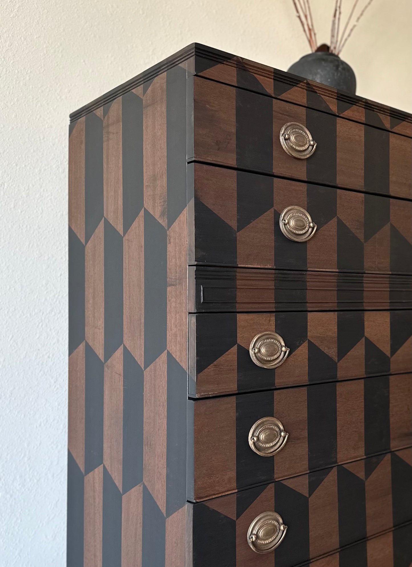 Vintage Modern Style Geometric Pattern 1940’s Dresser