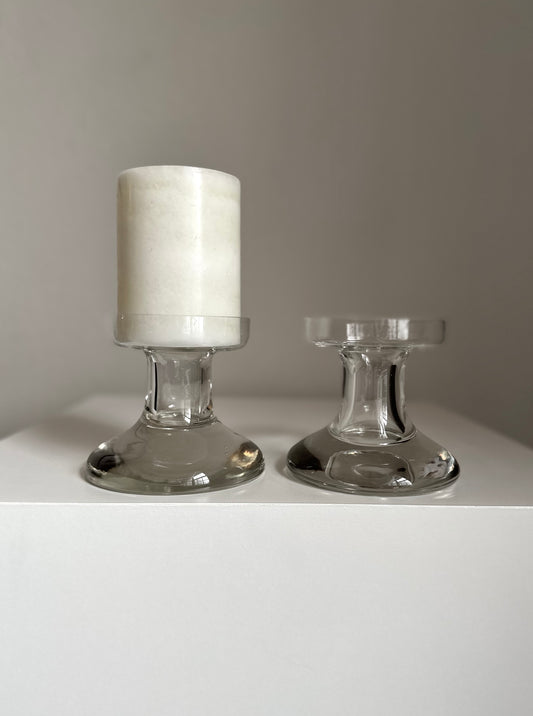 Vintage Glass Pillar Holders