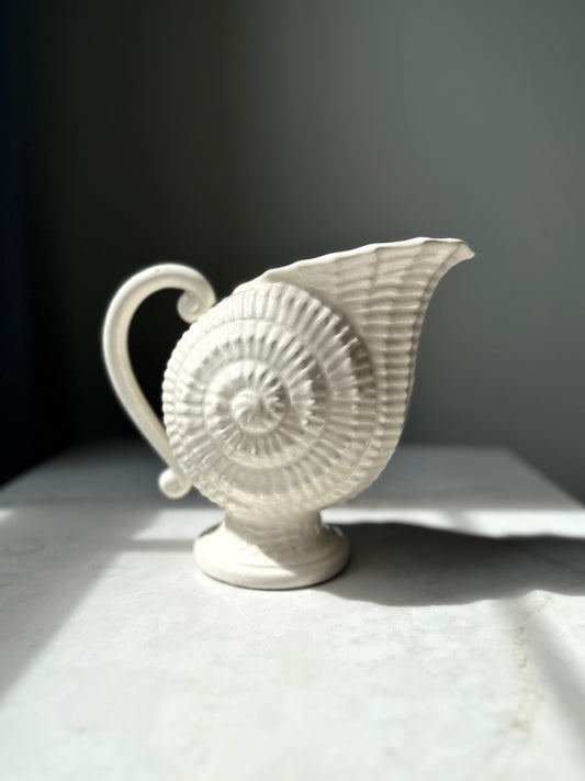 Vintage Ceramic Seashell Pitcher