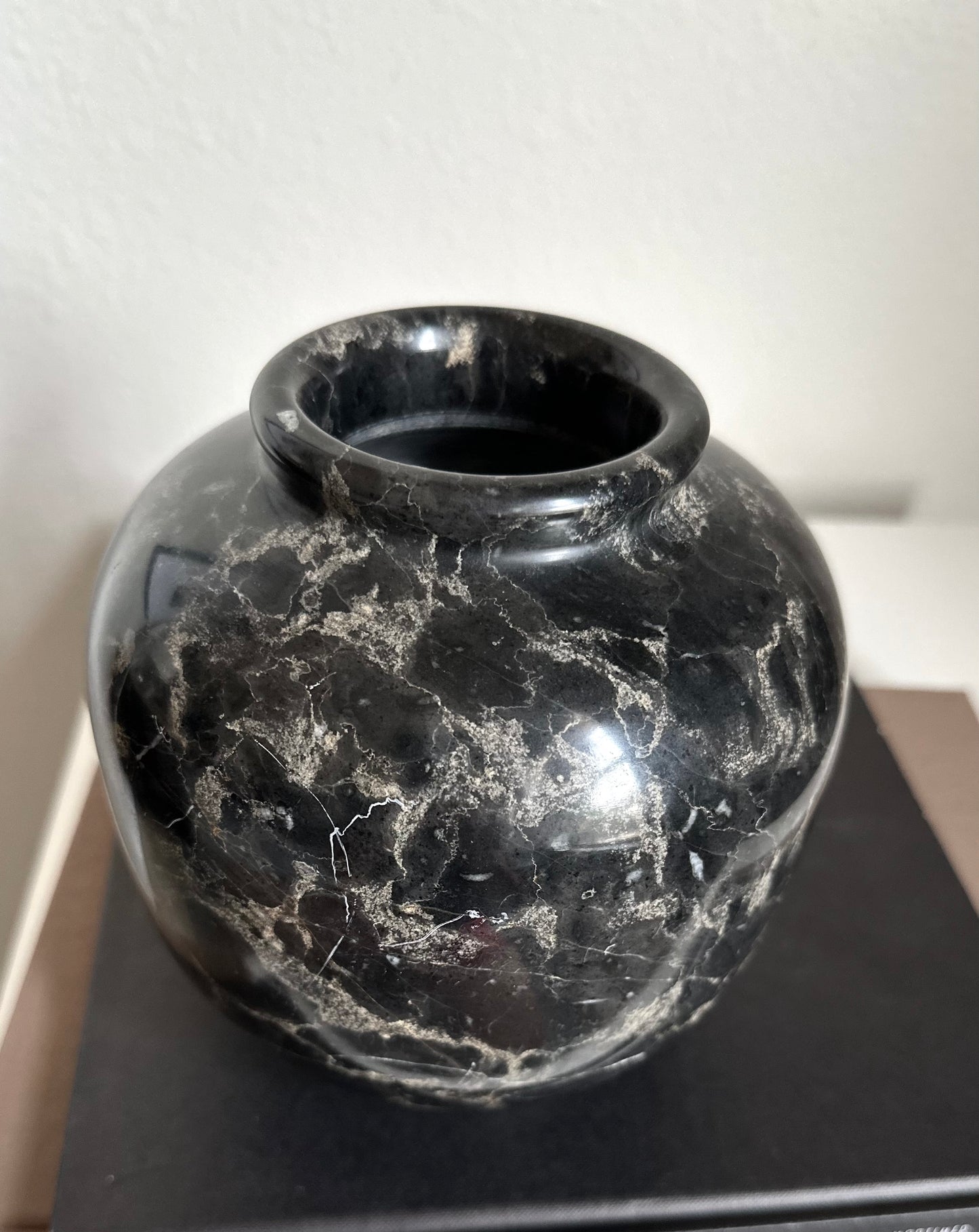 Black Marble Vintage Vase