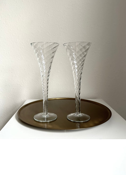 Optic Swirl Champagne Glass Pair