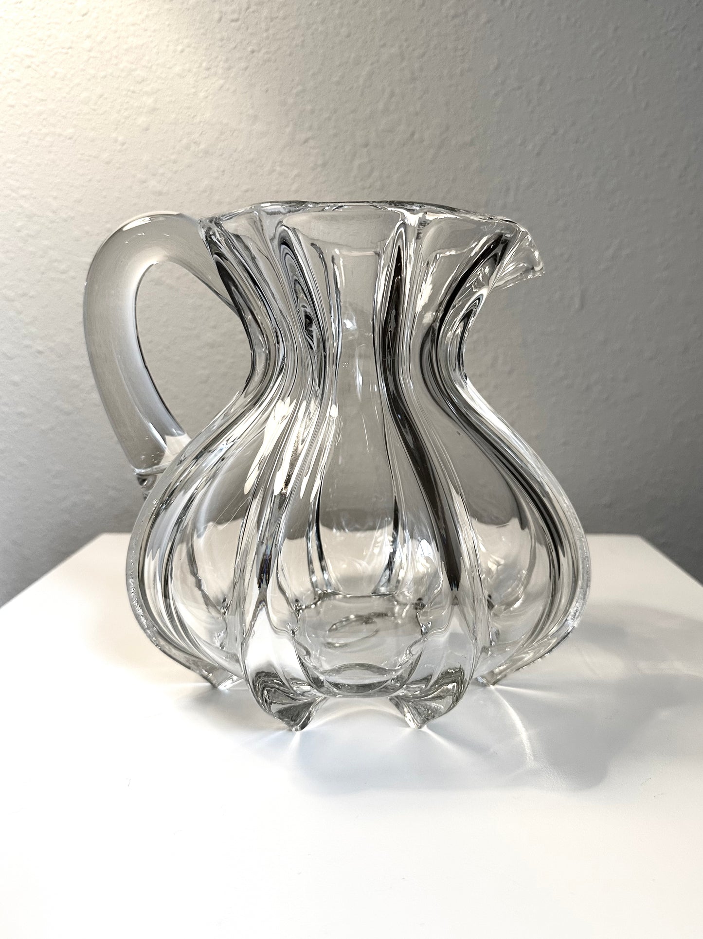 Rare Pillar Molded Pittsburgh Blown Glass Pitcher