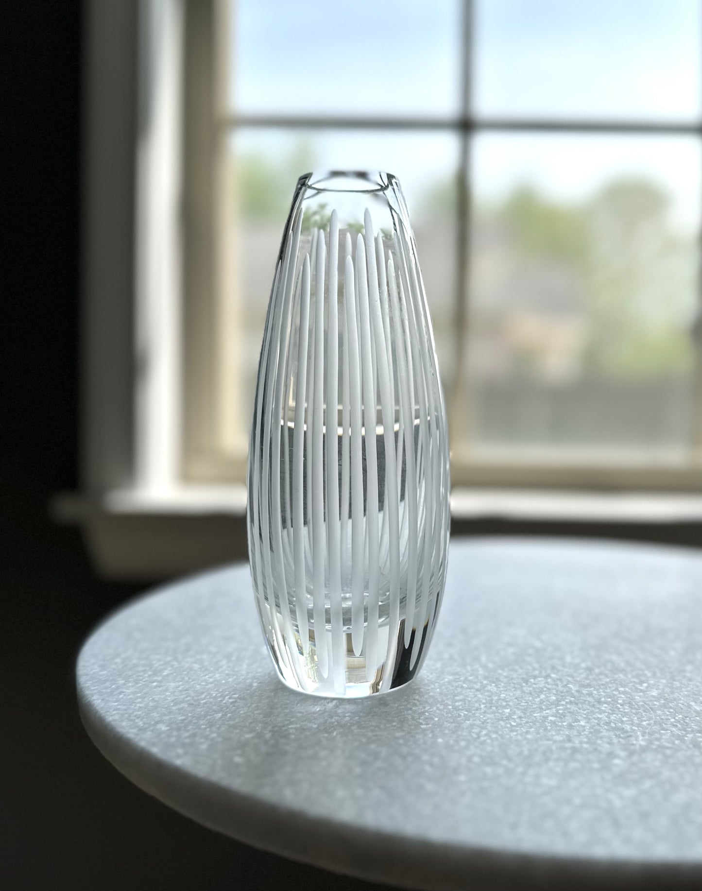 Bud Vase with Cut Striations