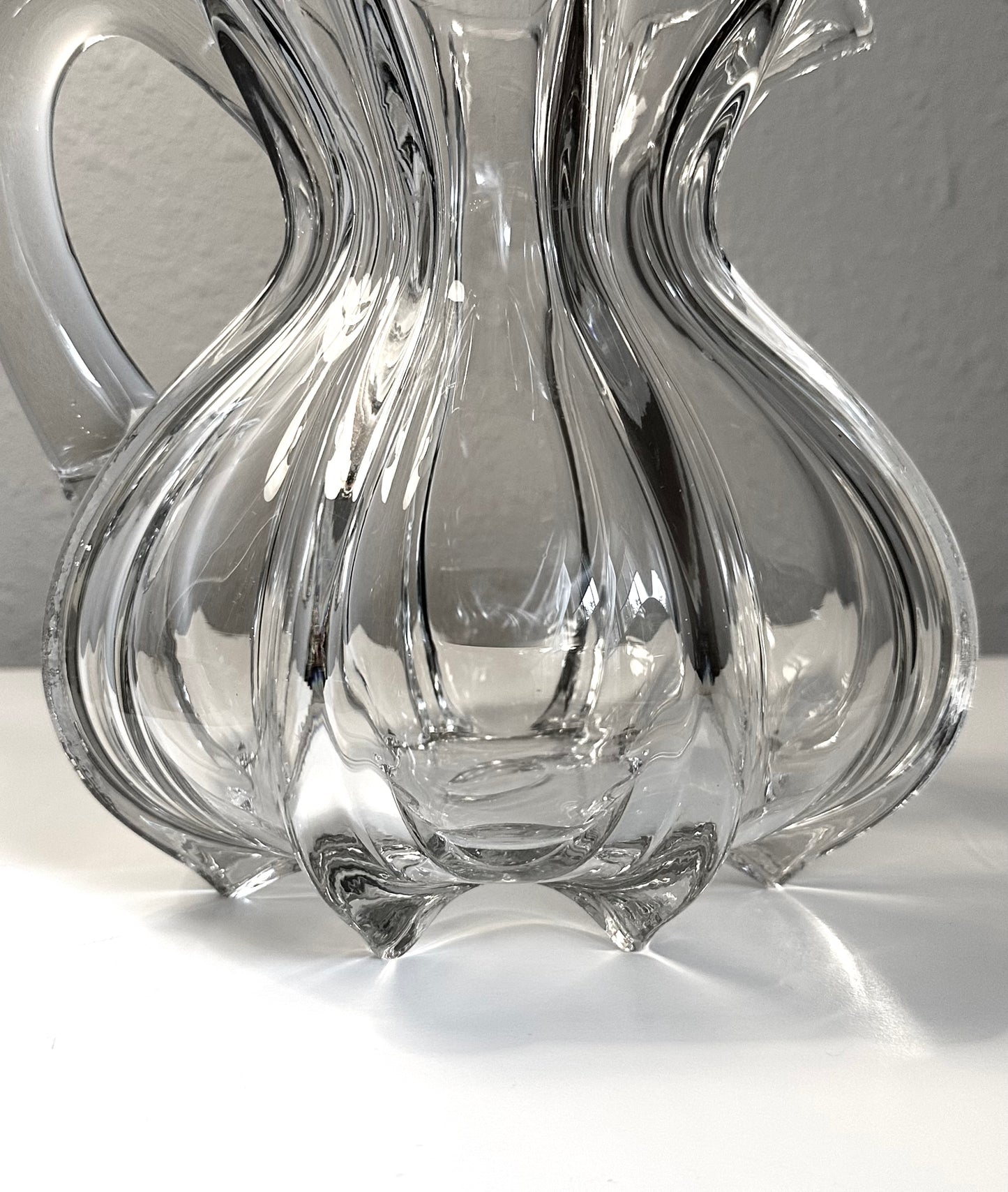 Rare Pillar Molded Pittsburgh Blown Glass Pitcher