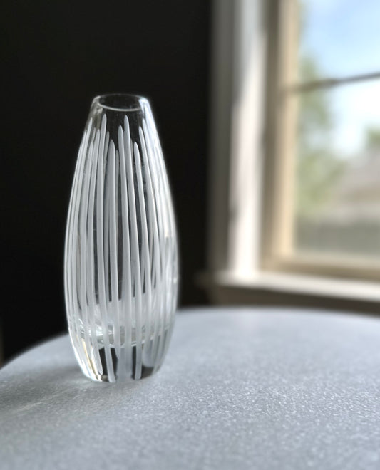 Bud Vase with Cut Striations